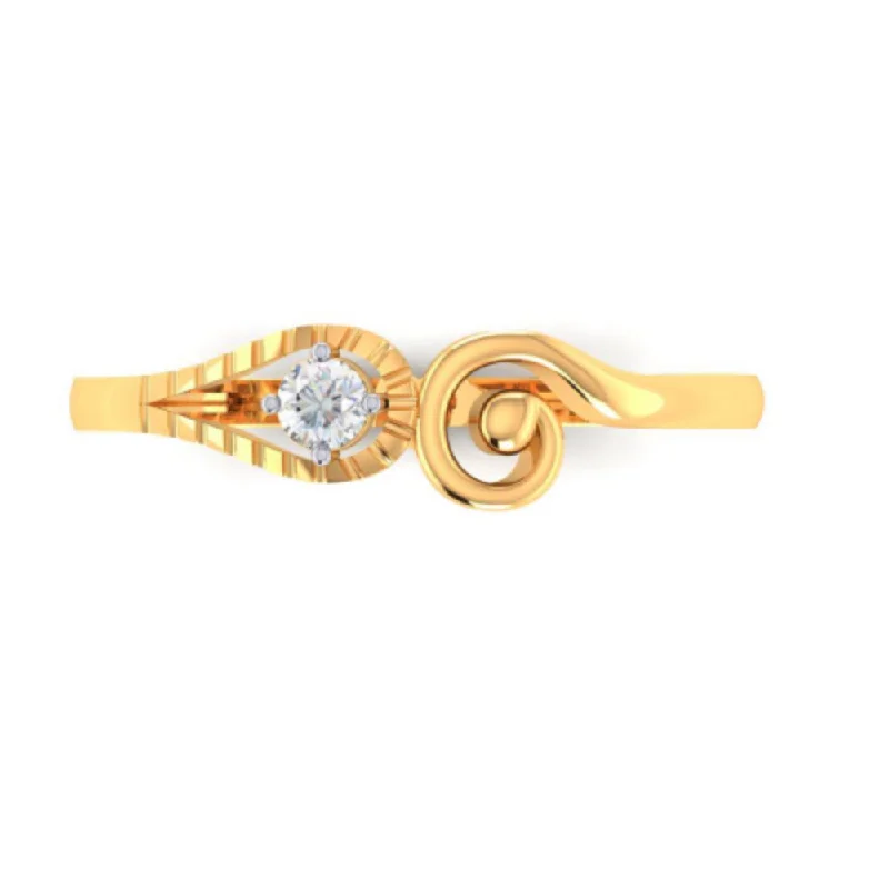 Rings with channel-set turquoise for color -14k Stunning Designed Gold Ring With American Diamond