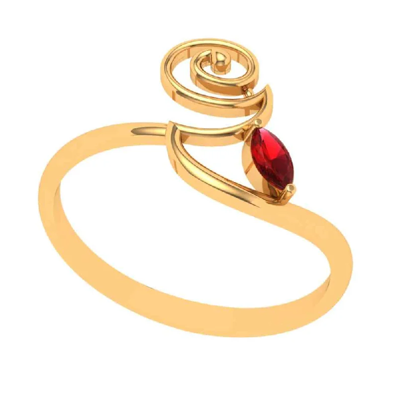 Engagement rings with classic solitaire ruby stones -Gold Rings Design For Women With A Unique Design