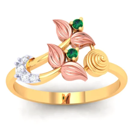 Rings with vintage-inspired rose-cut diamonds -22k Gorgeous Gold Ring Embedded With Finest Quality Stones From Online Exclusive