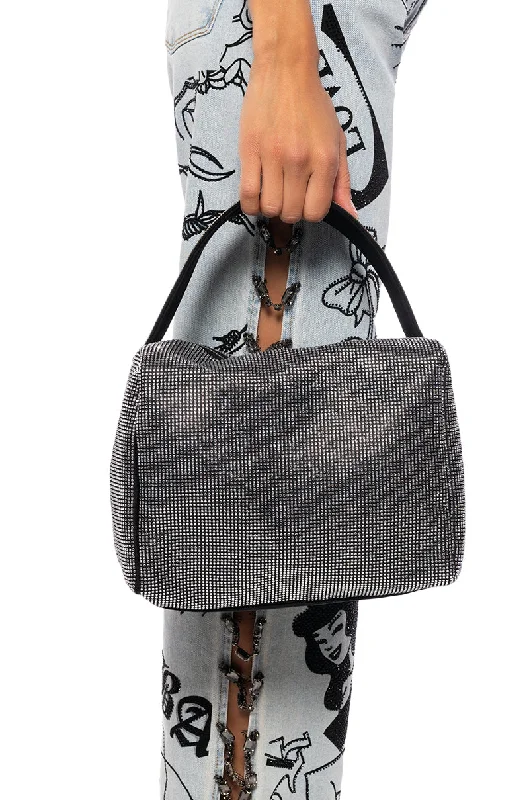 Women's bags with subtle branding and premium material for refined, understated elegance-HAPPY HOUR RHINESTONE BAG