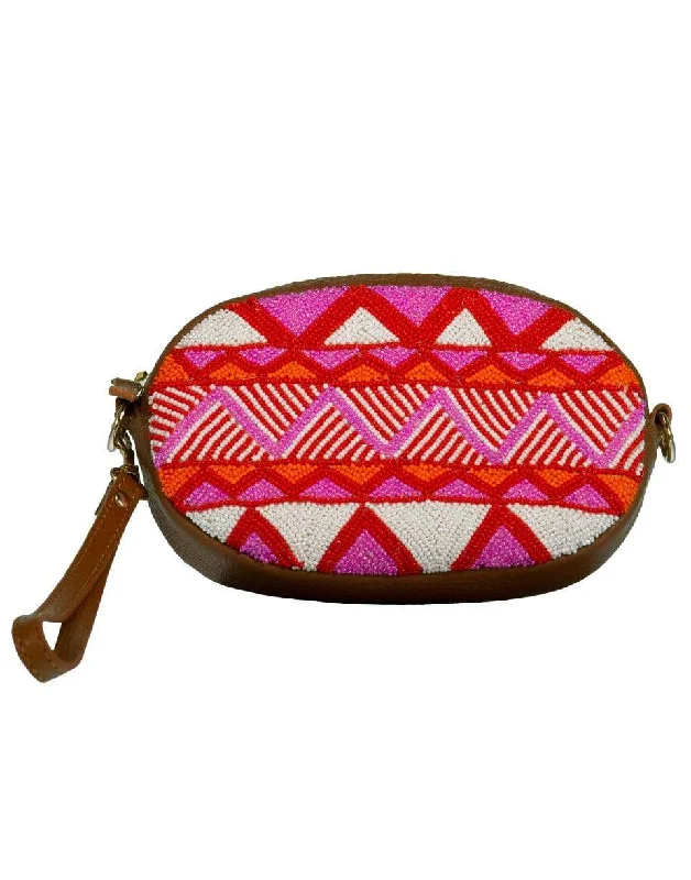 Practical women's bags with adjustable straps and spacious interior for versatility-Pink Mariana Zig Zag Belt Bag