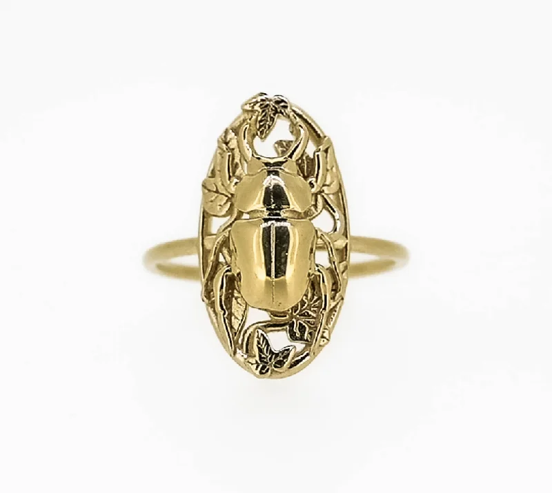 Rings with sunburst citrine for radiant appeal -Ring- Stag Beetle