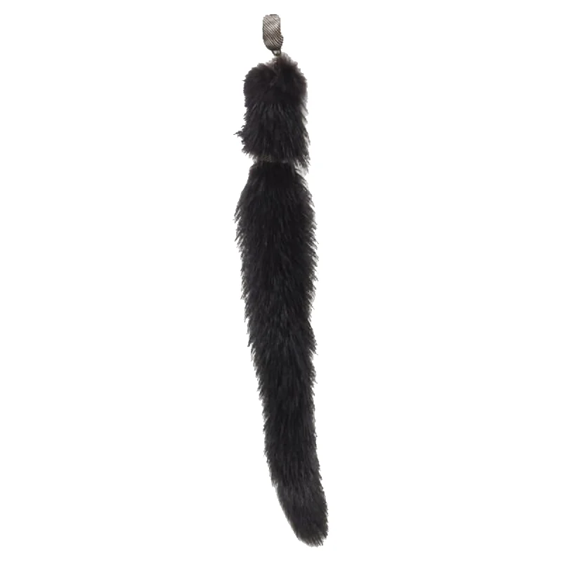 Rings with spiral designs for eye-catching twist -Saint Laurent mink fur tassel pierced statement earring