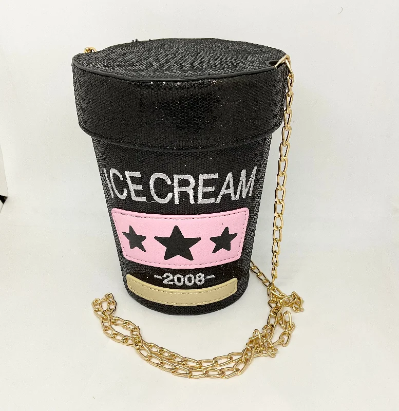 Women's bags with compact size and chic design for evening outings and parties-Ice cream Black Novelty Bag