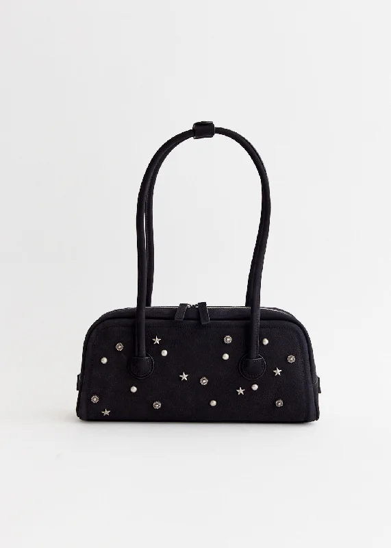 Women's bags with clean lines and sophisticated design for professional or casual wear-Studded Soft Baguette Bag