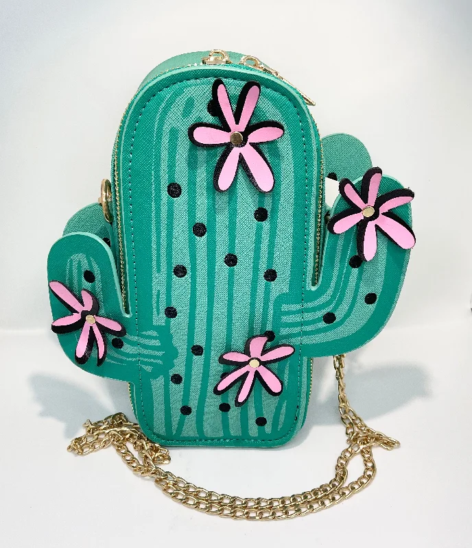 Women's bags with a fold-over top and magnetic closure for easy access and style-Cactus Novelty Bag