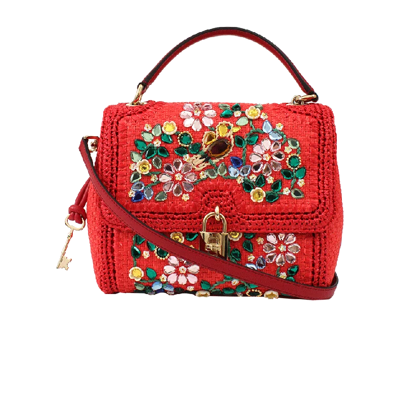 Women's bags with elegant satin finish and detachable chain strap for formal events-Embroidered Front Flap Bag