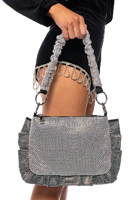 Women's bags with high-quality vegan leather and modern minimalist design for eco-friendly fashion-KATONA EMBELLISHED BAG IN SILVER