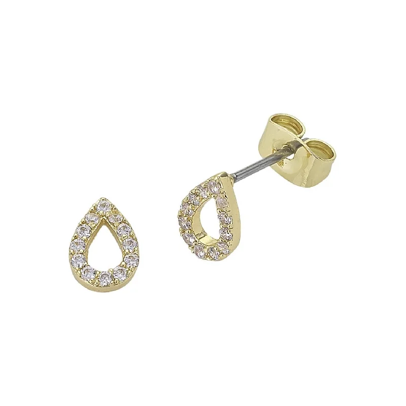 Vintage rings with engraved floral band designs -Liberte Petite Diamond Gold Earring