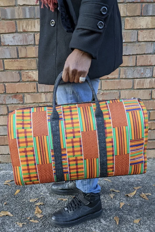 Fashionable women's bags with bold colors and trendy patterns for standout style-Blavo African Print Kente Bag-DPPB3227T