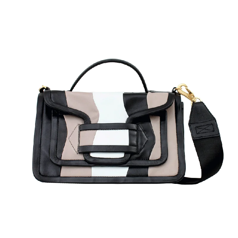 Stylish women's bags with minimalistic design and soft leather for everyday wear-Tricolor Front Flap Bag