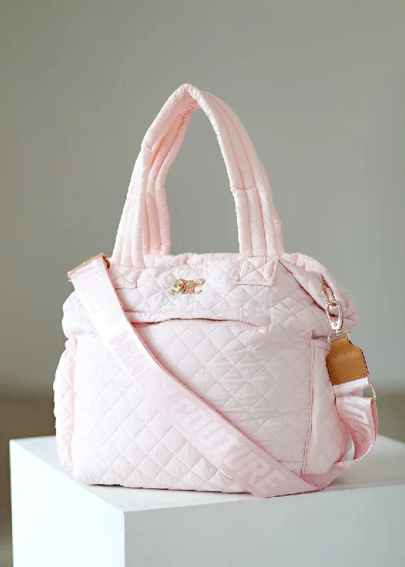 Stylish women's bags with floral prints and bright colors for summer fashion-Everything Bag - Pink