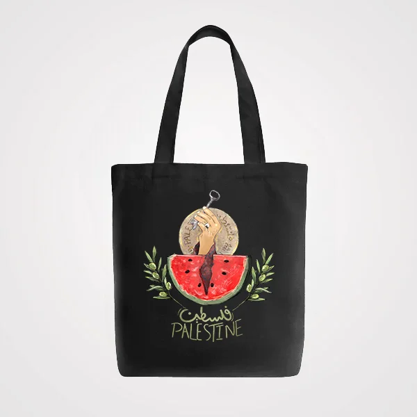 Elegant women's bags with fold-over flap and gold hardware for a polished finish-Palestine Heritage Tote Bag