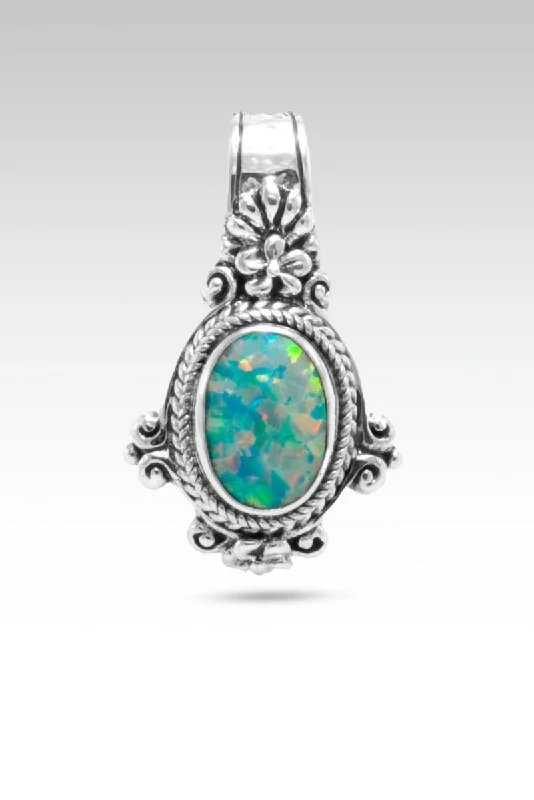 Rings with wide bands for statement wear -Flowerette Pendant™ in Spring Green Simulated Opal