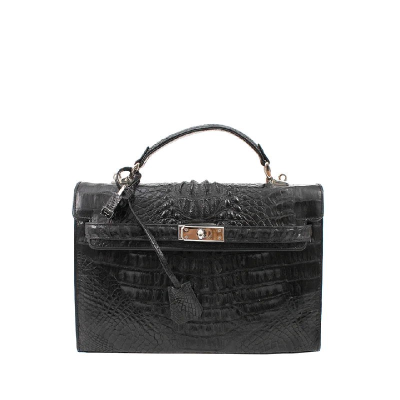 Women's bags with expandable compartments and practical features for daily use-Crocodile Kelly Bag