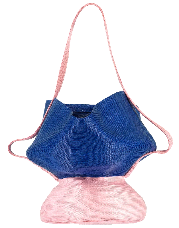 Trendy women's bags with subtle metallic finish and functional design for versatile wear-Pink And Blue Jug Bag