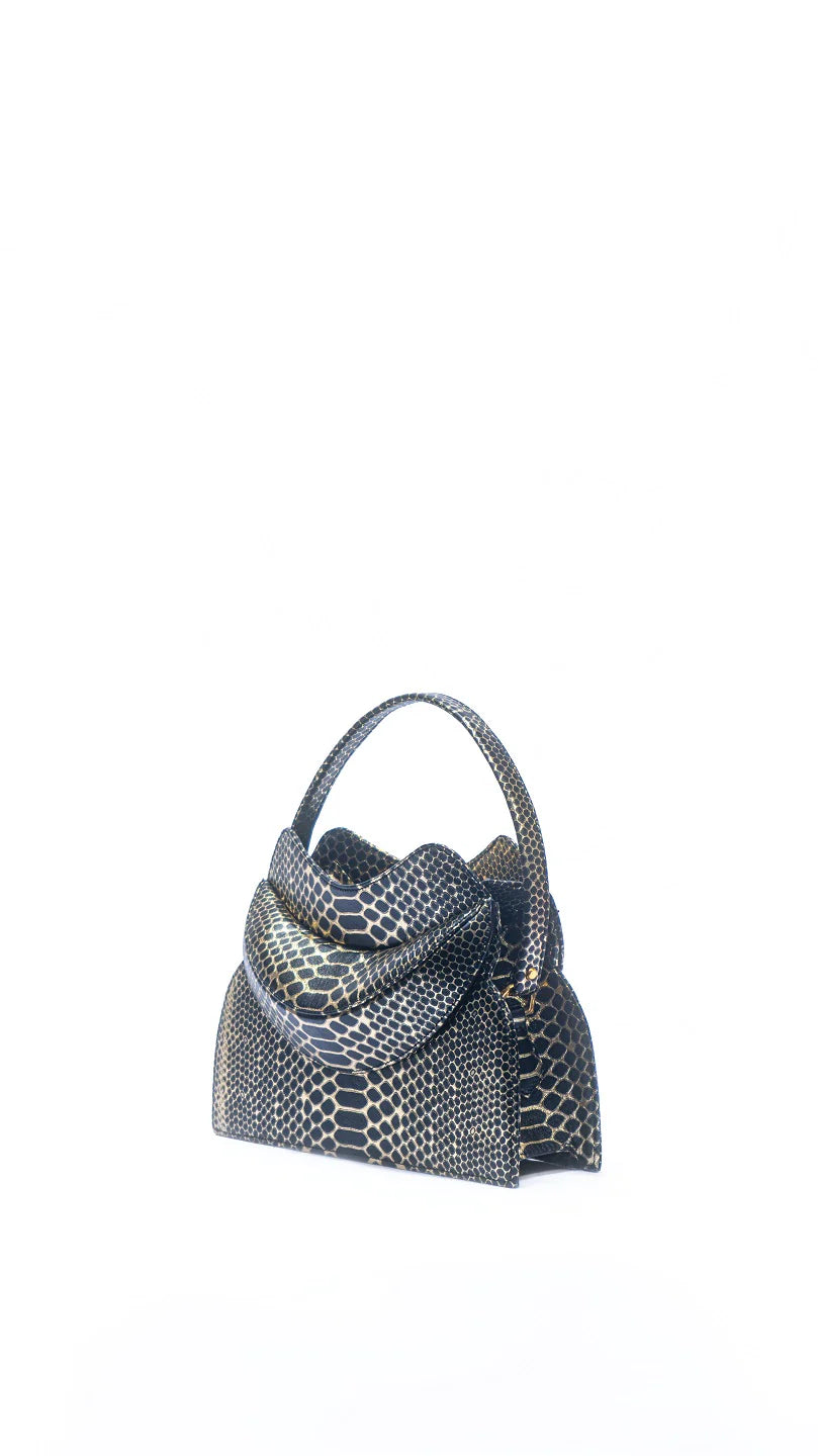 Chic women's bags with round shape and metallic accents for a unique style-Dada Pedon Luna Onyx Crystal Zipper mini tote bag