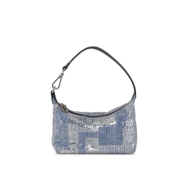 Women's bags with soft suede finish and chic design for effortless, stylish looks-Small Butterfly Pouch Sequin Bag (Denim)