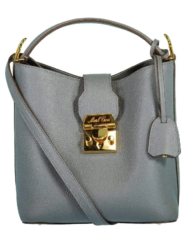 Spacious women's bags with large capacity for storing all your daily items-Pewter Murphy Small Leather Bucket Bag