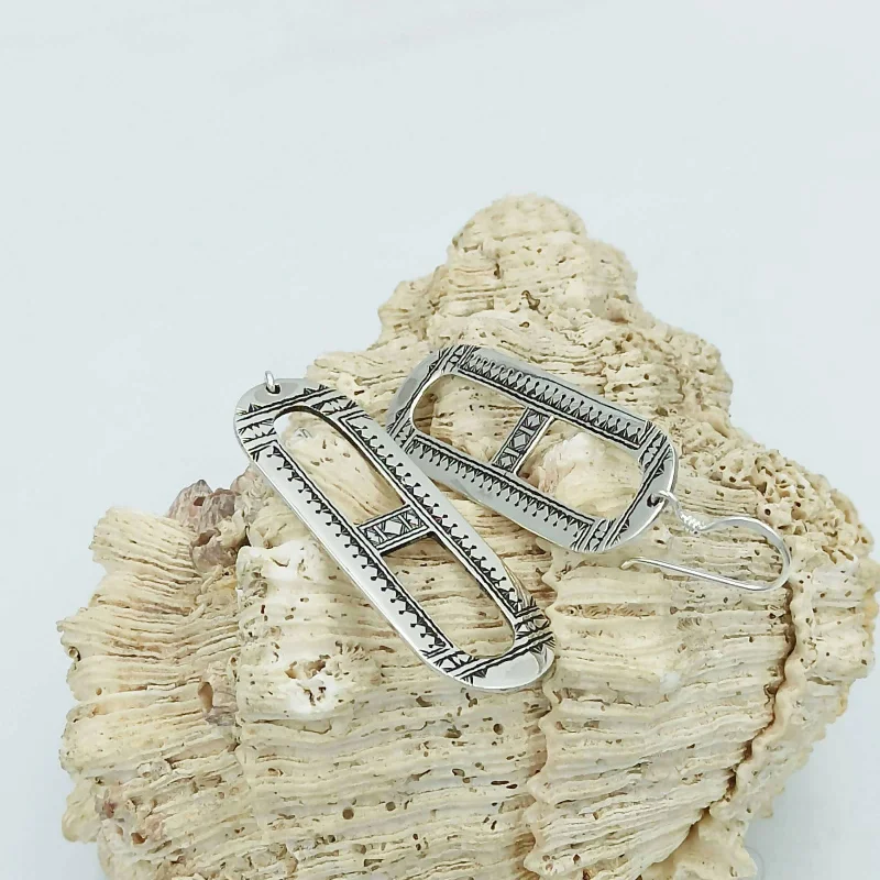 Rings with wave patterns for ocean vibes -TOUAREG Earring In Solid 925 Silver