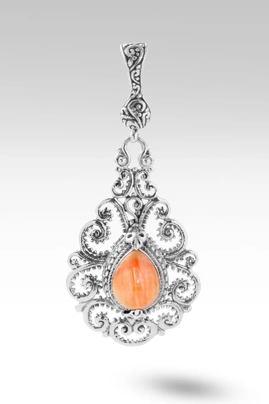 Rings with black diamond for striking contrast -Bring About Peace Pendant™ in Orange Spiny Oyster