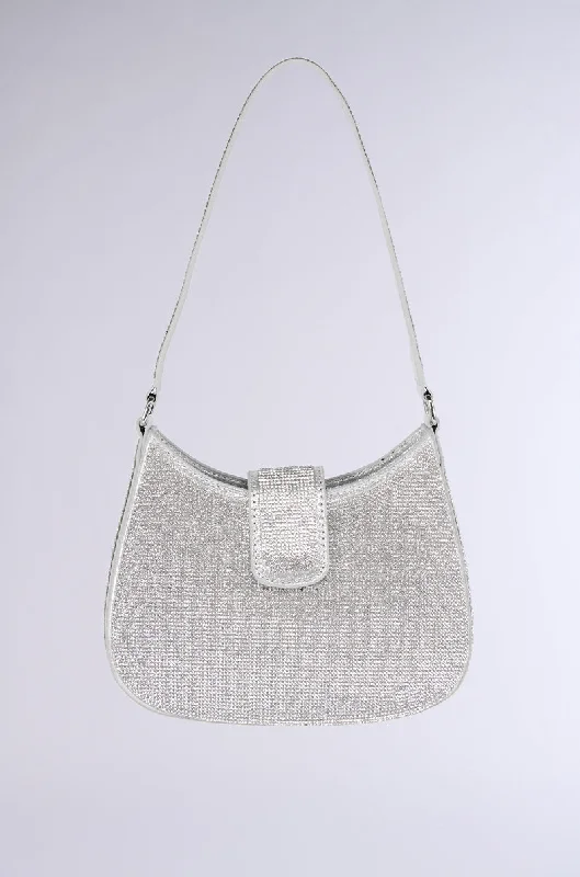 Women's bags with bohemian design and colorful details for a relaxed, carefree vibe-GLITZY RHINESTONE BAG