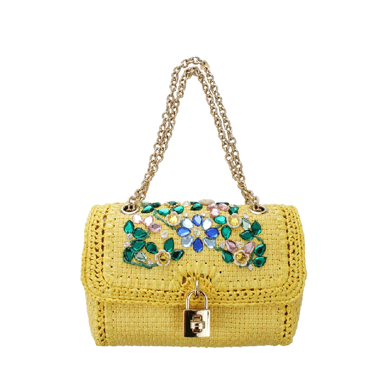 Women's bags with sleek design and simple hardware for a chic, minimalist appearance-Jewel Embroidered Raffia Bag