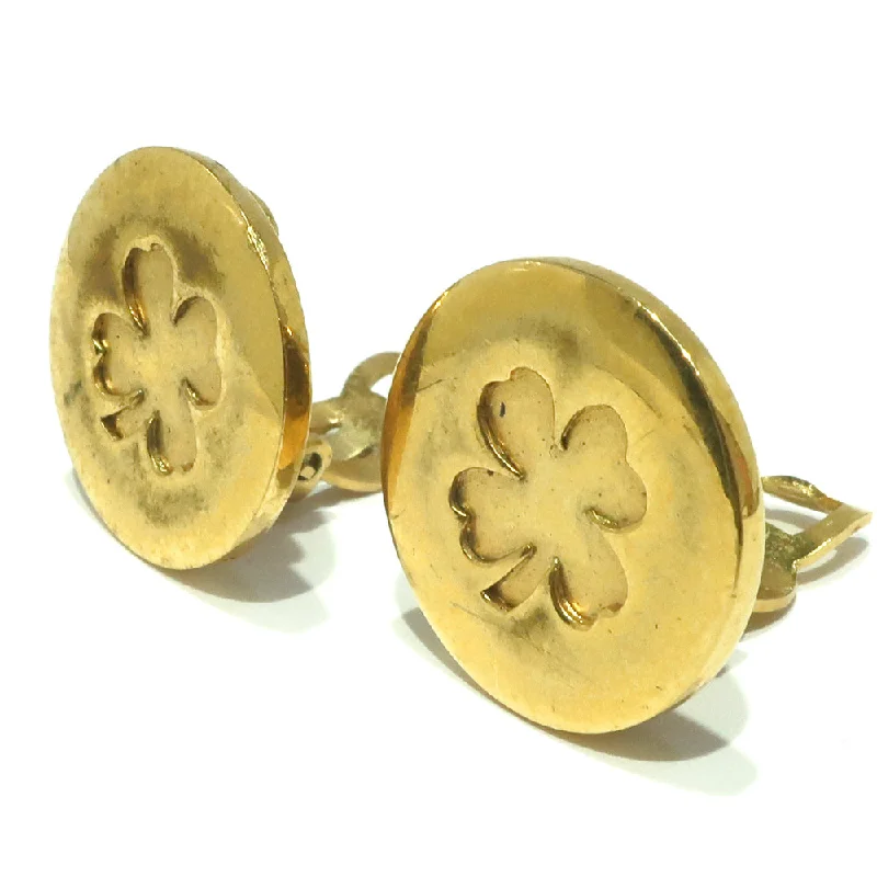 Dainty rings with subtle engraved star motifs -Chanel Earring Clover Four Leaves 96A G  Jewelry Accessories  ly