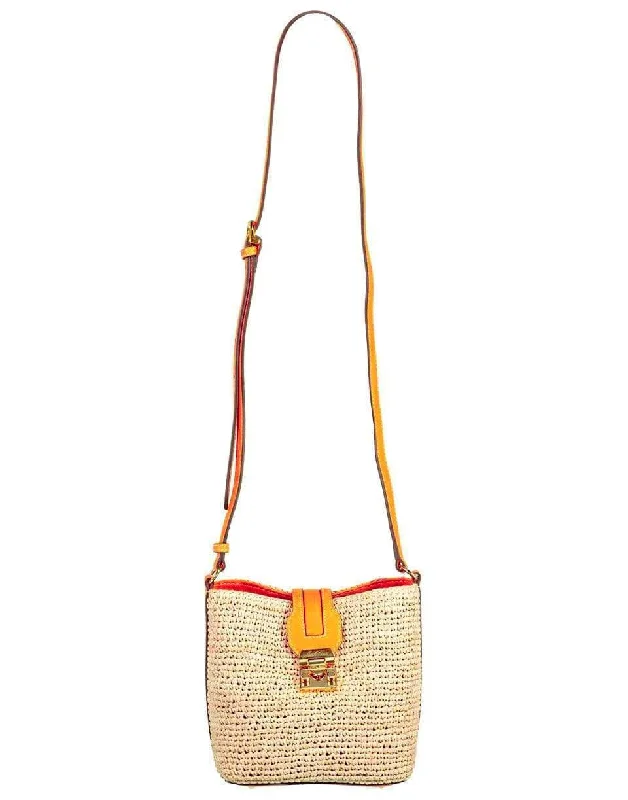 Lightweight women's bags with soft material and easy-to-carry design for convenience-Orange Mini Murphy Raffia Bag