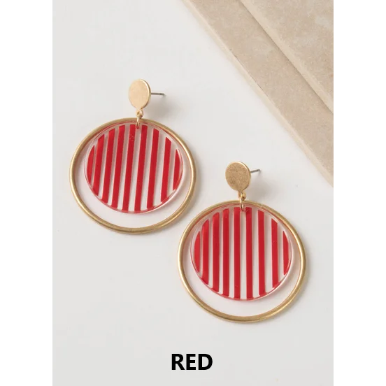 Minimalist rings with tiny diamond dot accents -Simply Noelle Nautical Striped Earring