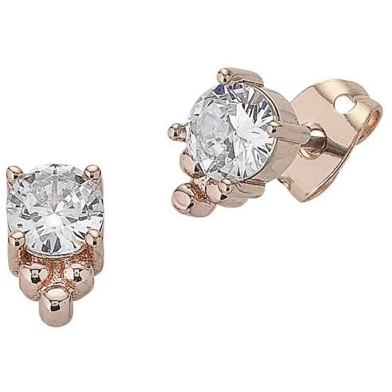 Platinum rings with sparkling sapphire center stones -Liberte Carli Rose Gold Earring