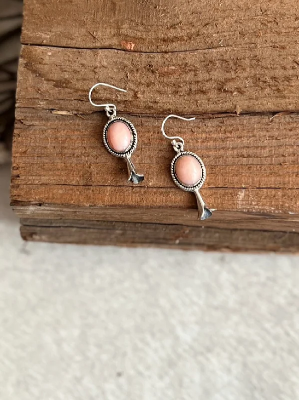 Rose gold rings featuring delicate pearl inlays -Ashleigh Navajo Handcrafted Sterling Earring