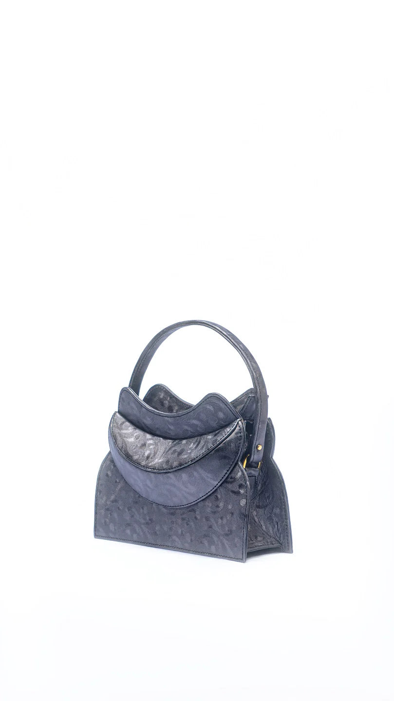 Women's bags with detachable straps and versatile design for different occasions-Dada Pedon Luna Achantus Velvet Mini Tote Bag