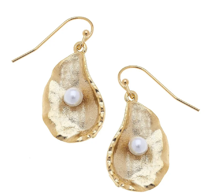 Rings with shield-shaped stones for boldness -Susan Shaw Oyster Earring