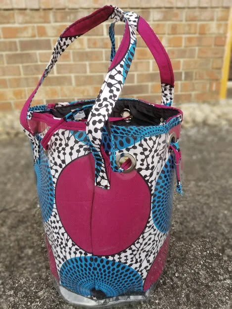 Women's bags with anti-theft design and hidden zippers for added security-African Print Shoulder PVC Clear bag-DPX305PB2