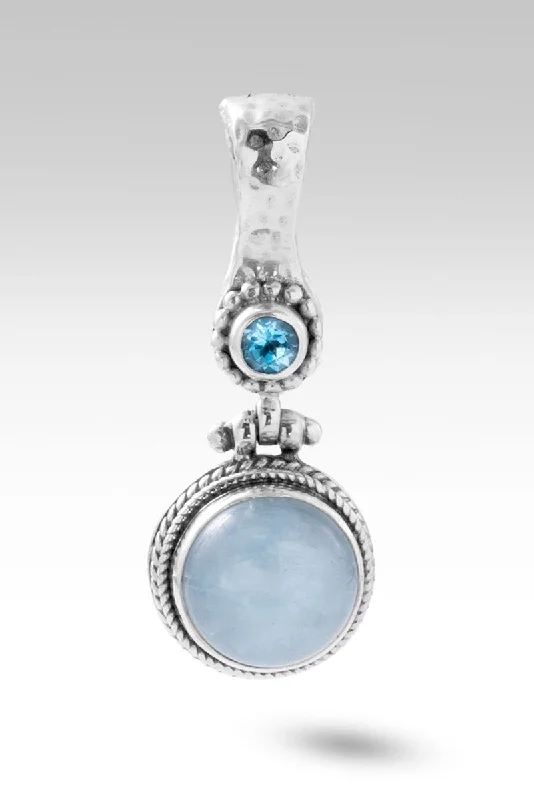 Rings with sleek black agate for edge -Nurturing Soul Pendant II™ in Aquamarine