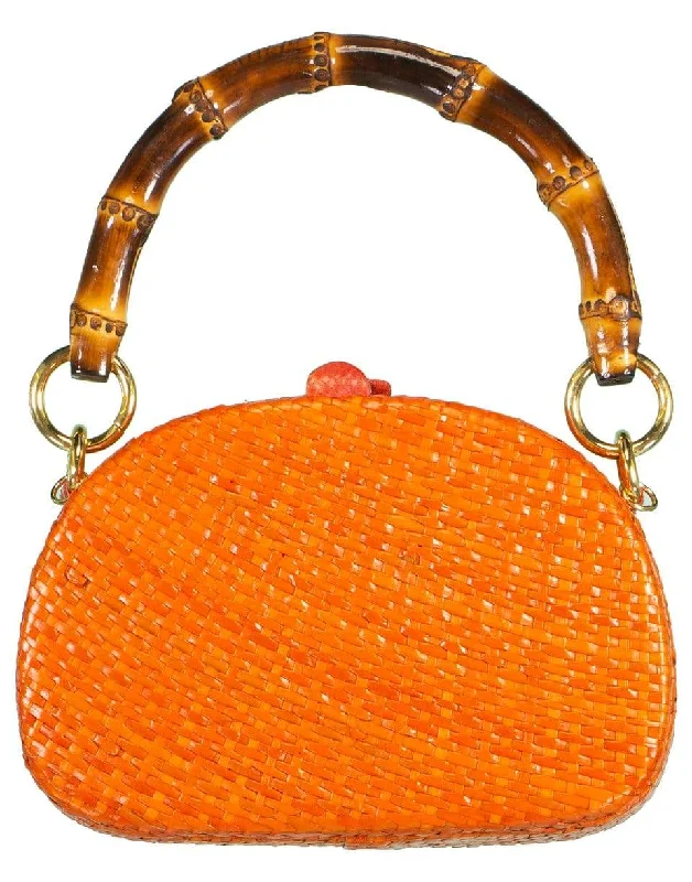 Trendy women's bags with embossed texture and leather accents for high-fashion statement-Orange Anne RM Straw Bag