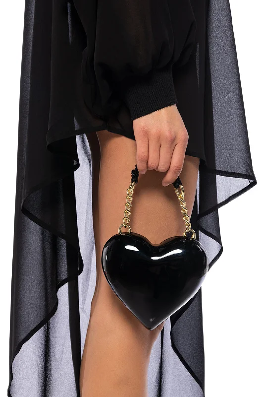 Women's bags with luxury leather finish and chic metallic accents for a premium look-LOVE ME NOT ACRYLIC HEART BAG