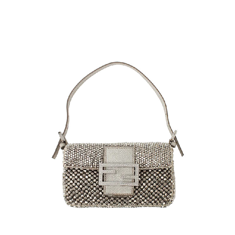 Women's bags with double handle design and smooth, soft leather for luxury style-Mini Beaded Baguette