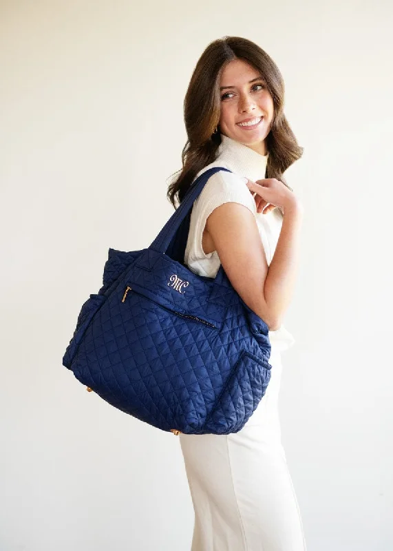 Women's bags with clean, simple lines and premium leather material for everyday sophistication-Everything Bag - Navy