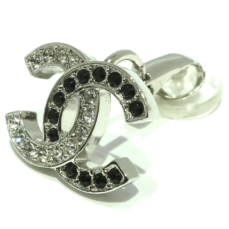 Rings with topaz stones for icy blue -Chanel Earring Coco B22 Jewelry Accessories Silver Black   Box