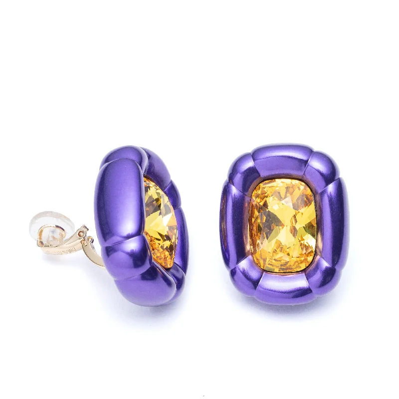 Rings with raw citrine for sunny charm -Swarovski Women's Dulcis Purple Crystal Earring 5613729