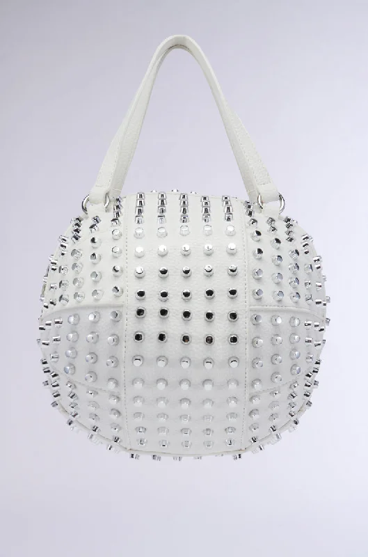 Chic women's bags with round shape and metallic accents for a unique style-STAY BACK SPIKE BASKETBALL BAG