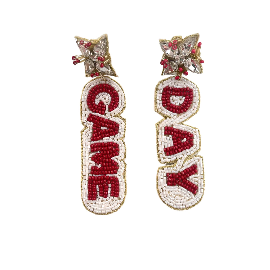 Rings with moonstone gems for ethereal glow -Bama Game Day Earring Collection