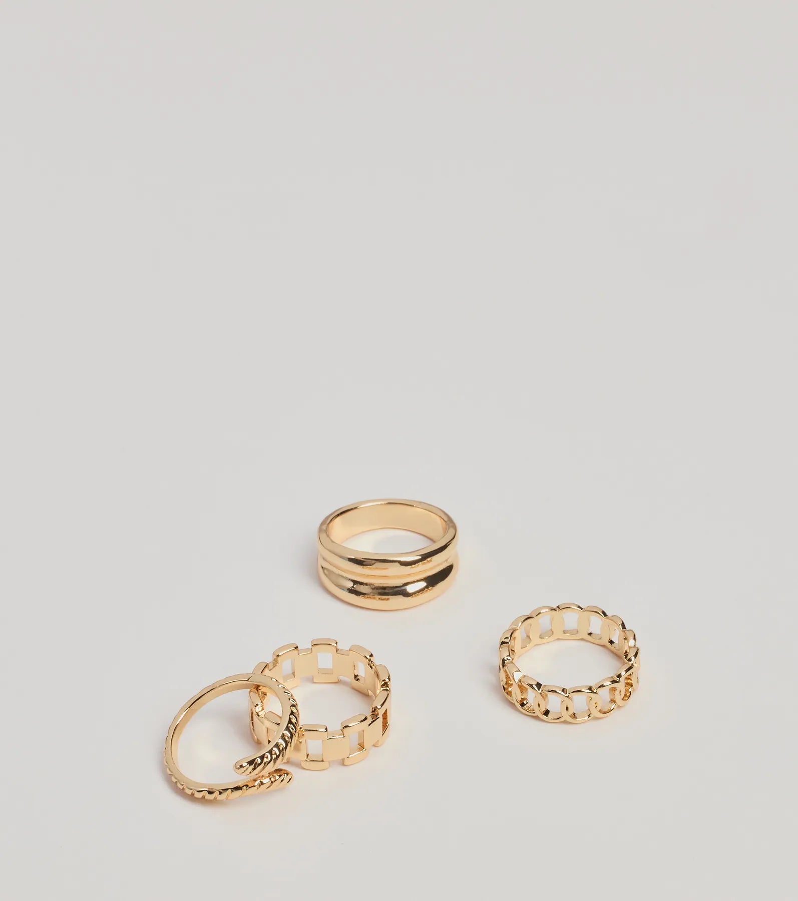 Dainty rings with subtle engraved star motifs -Trendy Textures Multi-Ring Pack