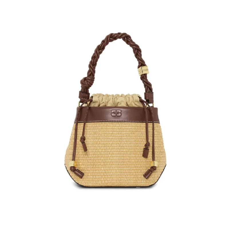 Women's bags with functional compartments and sleek, clean lines for practicality and style-Bou Bucket Raffia Bag (Nature)