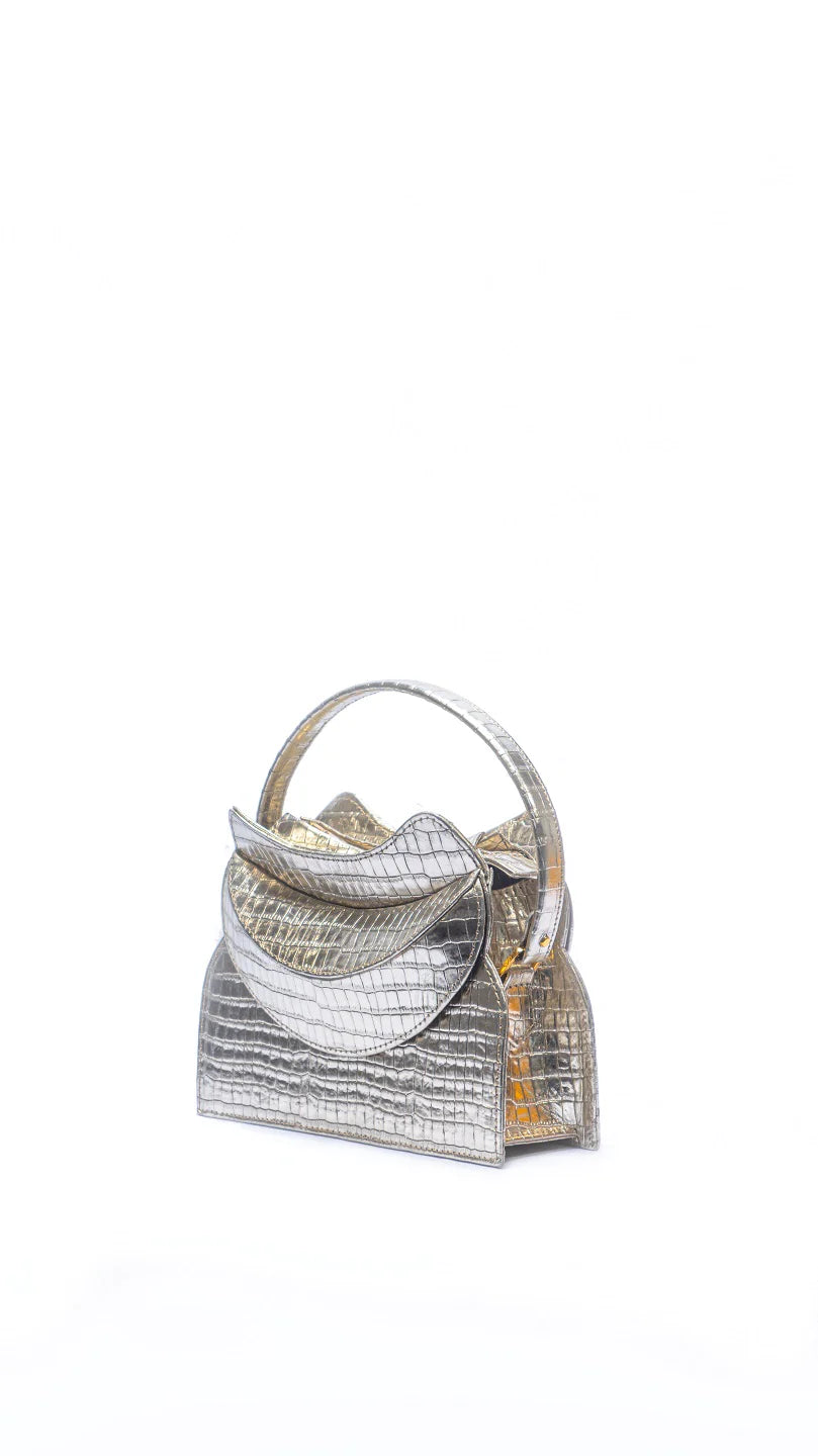 Fashionable women's bags with bold colors and trendy patterns for standout style-Dada Pedon Luna White Zircon mini tote bag