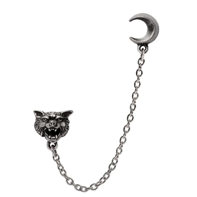 Rings with polished onyx for sleek contrast -A Sullen Skulking Lone Sensitive To The Nuanced Force Howling Wolf Earring