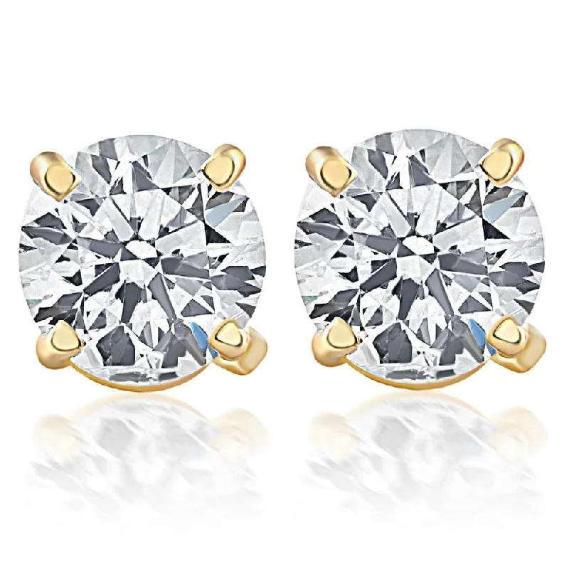 Best hoop earrings with Swarovski crystals for added sparkle and luxury-1 1/10 Ct TW Natural Diamond Studs in 14k White or Yellow Gold