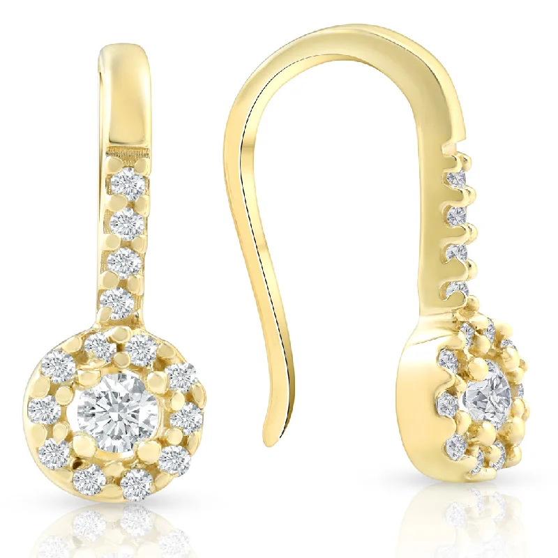 Stylish hoop earrings with diamond accents for an elegant and sparkling effect-1/4ct Diamond Earrings Yellow Gold